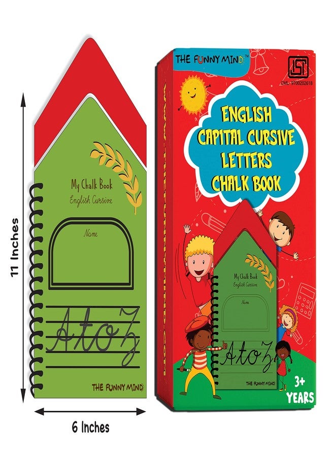 The Funny Mind Hut Shape Wooden A to Z Capital Cursive Letters Reusable Chalk Book for Preschool, Early Learners, and Montessori Kids, Tracing Slate, Cursive Writing Practice Book for Beginners - Image 5